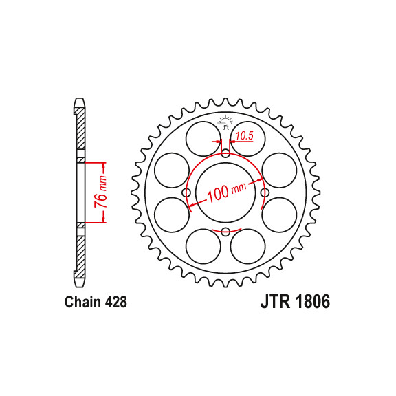 Zębatka tylna 47Z JTR1806.47 Suzuki RG 125 92-96