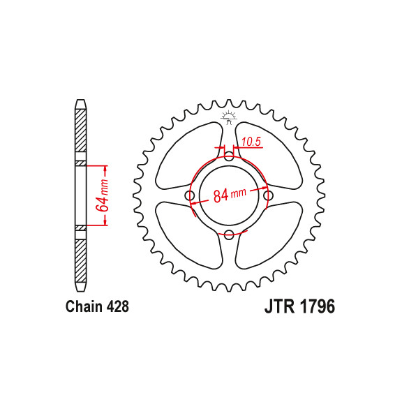 Zębatka tylna 51Z JTR1796.51 Suzuki RV 125 Van Van 03-06