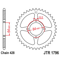 Zębatka tylna 49Z JTR1796.49 Suzuki RV 125 Van Van 07-17