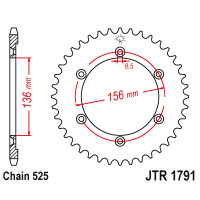 Zębatka tylna 43Z JTR1791.43 Suzuki XF 650 97-02