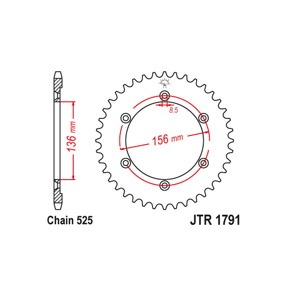 Zębatka tylna 43Z JTR1791.43 Suzuki XF 650 97-02