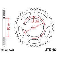 Zębatka tylna 44Z JTR16.44