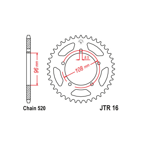 Zębatka tylna 44Z JTR16.44