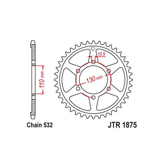 Zębatka tylna 48Z JTR1875.48 Yamaha YZF-R6 600 03-10