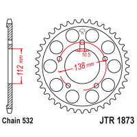 Zębatka tylna 48Z JTR1873.48 Yamaha YZF-R6 600 99-02