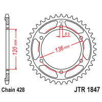Zębatka tylna 55Z JTR1847.55 Yamaha FZR 400 90-95