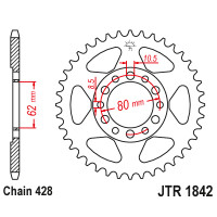 Zębatka tylna 51Z JTR1842.51 Yamaha TW 125 03-04 YZ 80 80