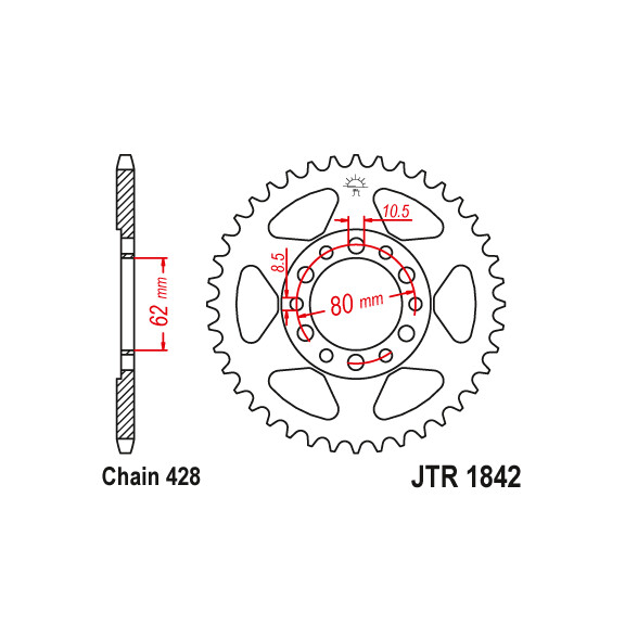 Zębatka tylna 50Z JTR1842.50 Yamaha TW 125 99-01 TW 200 87-02