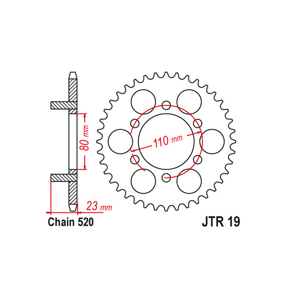Zębatka tylna 37Z JTR19.37 Aprilia AF1 125 88-89
