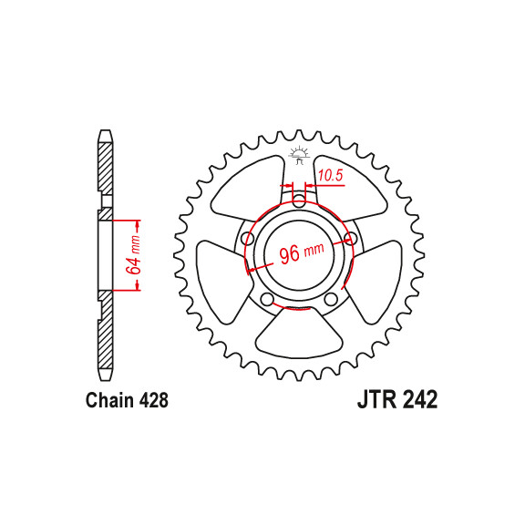 Zębatka tylna 53Z JTR242.53 Honda XL 125 82-86