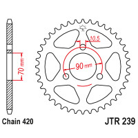 Zębatka tylna 43Z JTR239.43 Honda MBX 50 85