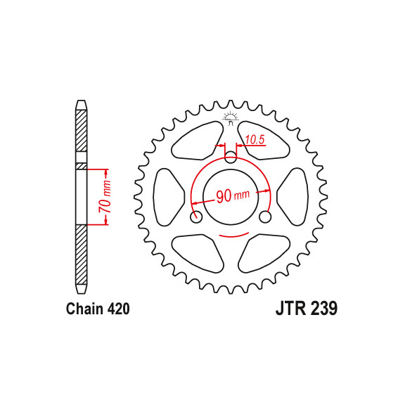 Zębatka tylna 43Z JTR239.43 Honda MBX 50 85
