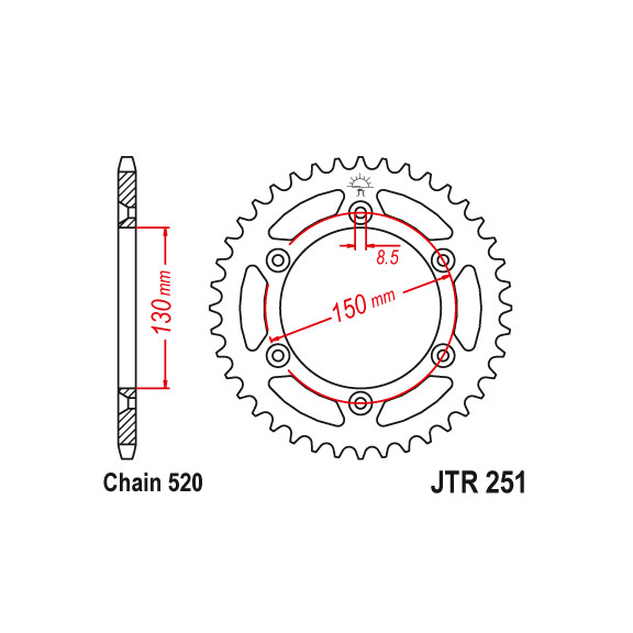 Zębatka tylna 50Z JTR251.50 Yamaha WR 250 426 450 YZ 250 450