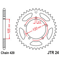 Zębatka tylna 51Z JTR24.51 Aprilia MX 50 02-05