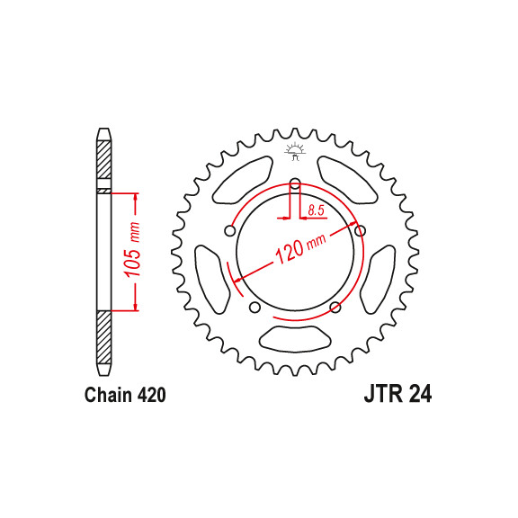 Zębatka tylna 51Z JTR24.51 Aprilia MX 50 02-05