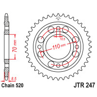 Zębatka tylna 41Z JTR247.41 Honda CB 250 79-85 CM 250 81-83