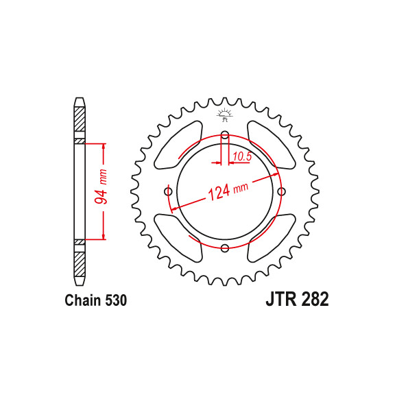Zębatka tylna 36Z JTR282.36