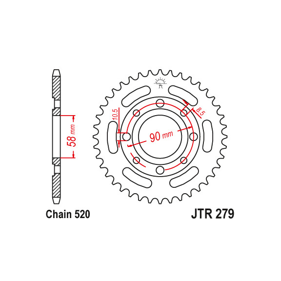 Zębatka tylna 41Z JTR279.41