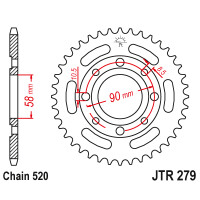 Zębatka tylna 39Z JTR279.39 Honda MBX 125 84-86