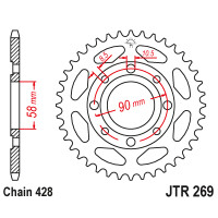 Zębatka tylna 51Z JTR269.51 Kreidler Enduro 125 08-14 Supermoto 125 08-14