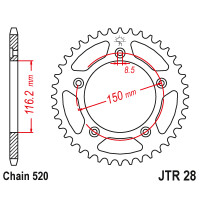 Zębatka tylna 42Z JTR28.42 Aprilia RS 250 95-02