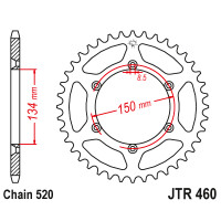 Zębatka tylna 46Z JTR460.46 Kawasaki KX 500 84-85 Suzuki RM-Z 250 06
