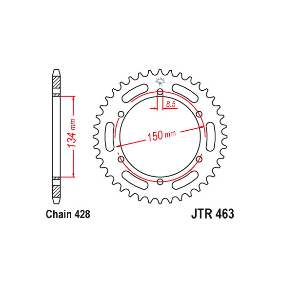 Zębatka tylna 48Z JTR463.48 Kawasaki KMX 125 86-03
