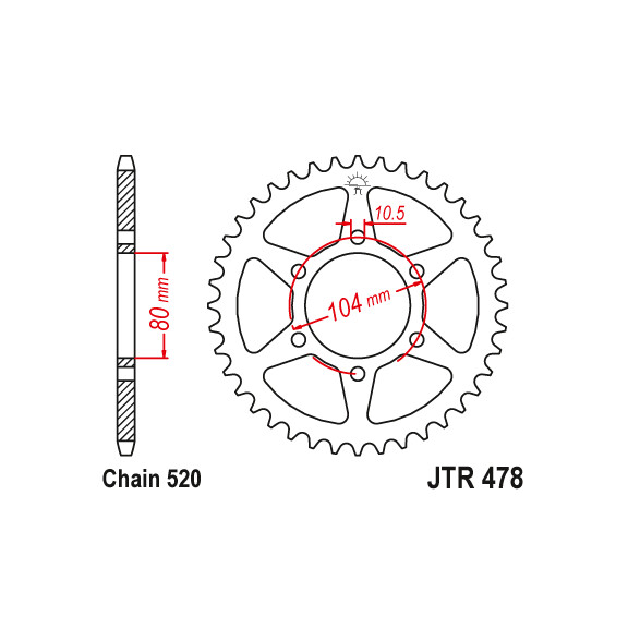 Zębatka tylna 38Z JTR478.38 Kawasaki GPZ 550 (ZX 550) 84-89 Z 400 85-87