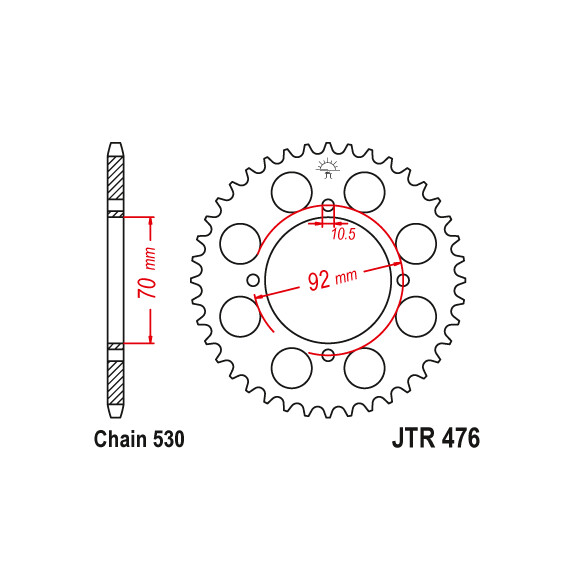 Zębatka tylna 41Z JTR476.41 Kawasaki KH 400 76-80