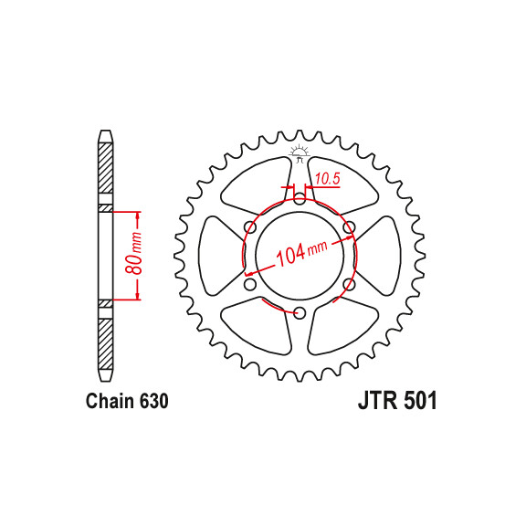 Zębatka tylna 34Z JTR501.34 Kawasaki Z 650 79-84