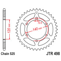 Zębatka tylna 46Z JTR498.46 Suzuki GSX-R 600 98-00