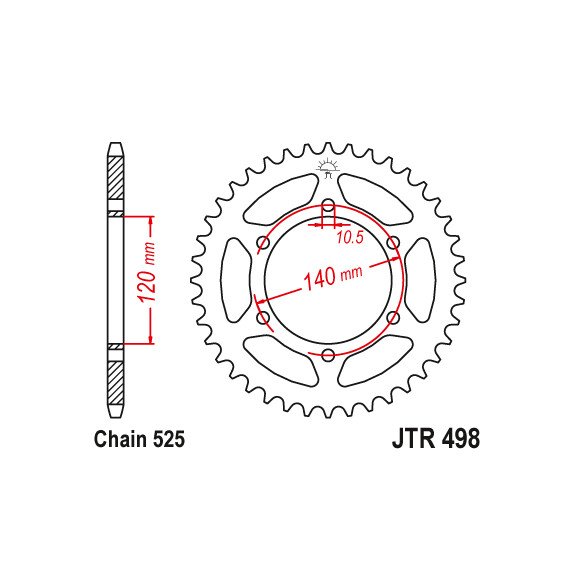 Zębatka tylna 45Z JTR498.45 Suzuki GSX-R 600 97-99