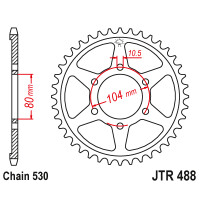 Zębatka tylna 44Z JTR488.44 Kawasaki ZX-9R (ZX 900) ZXR 750 ZZR 1200