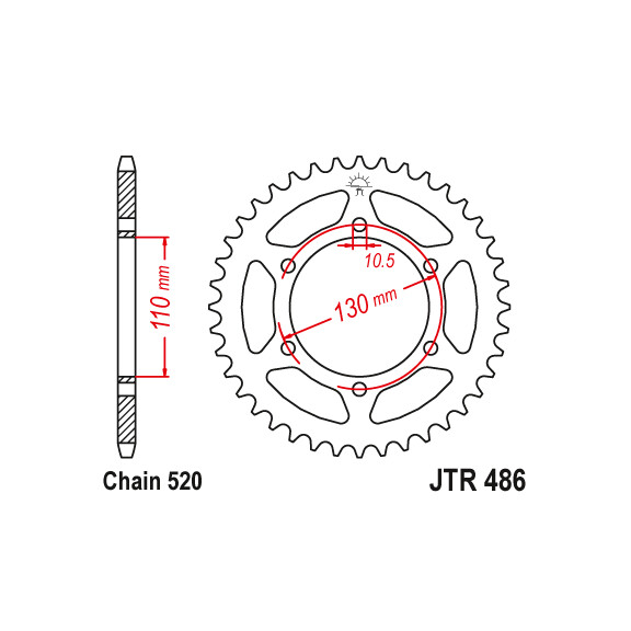 Zębatka tylna 43Z JTR486.43 Kawasaki EX 250 Ninja Suzuki GSX-R 600 750