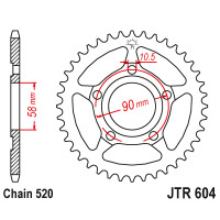 Zębatka tylna 36Z JTR604.36 Honda NSR 125 R 93-02