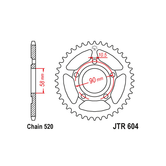 Zębatka tylna 36Z JTR604.36 Honda NSR 125 R 93-02