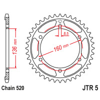 Zębatka tylna 45Z JTR5.45 Aprilia MX 125 03-04