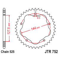 Zębatka tylna 42Z JTR752.42 Ducati Hypermotard 1100 Monster 996