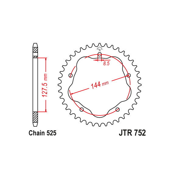 Zębatka tylna 42Z JTR752.42 Ducati Hypermotard 1100 Monster 996