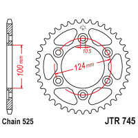 Zębatka tylna 37Z JTR745.37 Ducati Monster 916 01-03