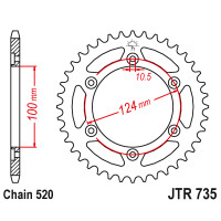 Zębatka tylna 39Z JTR735.39 Ducati 851 888 Monster 900 S 800 Supersport 800