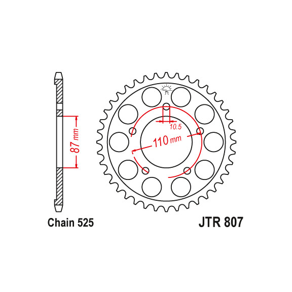 Zębatka tylna 45Z JTR807.45 Suzuki SV 650 99-16