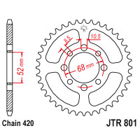 Zębatka tylna 48Z JTR801.48