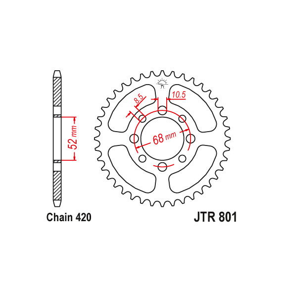 Zębatka tylna 48Z JTR801.48
