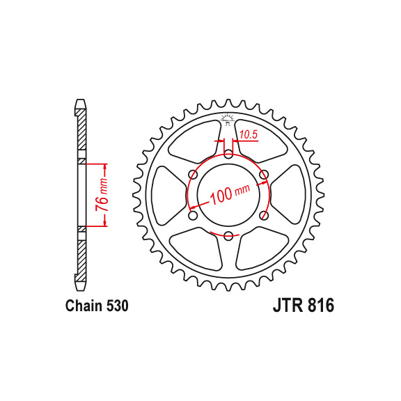 Zębatka tylna 42Z JTR816.42 Suzuki GSX 750 GSX-R 750 1100