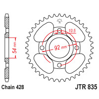 Zębatka tylna 46Z JTR835.46 Yamaha RD 125 82-87