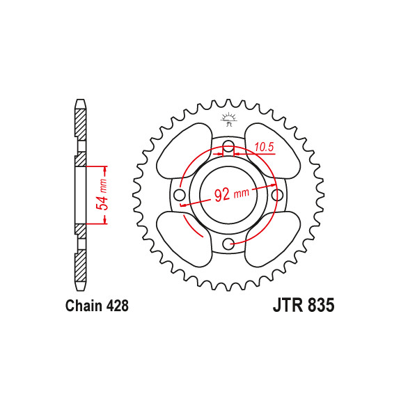 Zębatka tylna 46Z JTR835.46 Yamaha RD 125 82-87