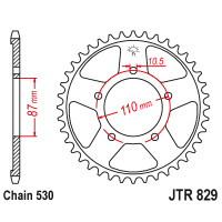 Zębatka tylna 46Z JTR829.46 Suzuki GSX 600 F 89-91