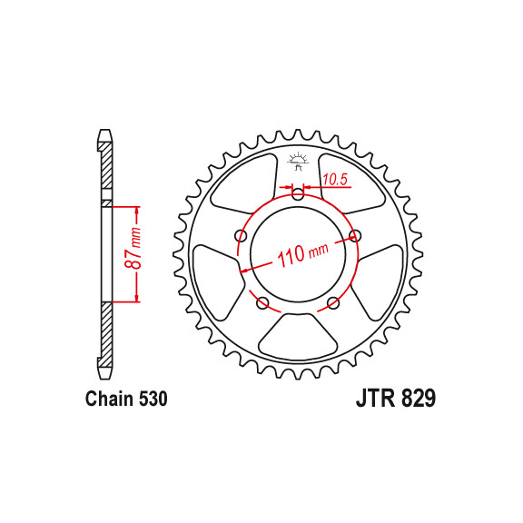 Zębatka tylna 45Z JTR829.45 Suzuki GSX 600 750 GSX-R 1100