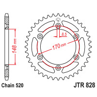 Zębatka tylna 50Z JTR828.50 Suzuki RM 250 84-86